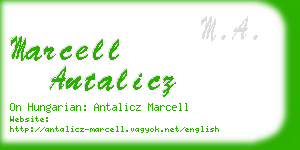 marcell antalicz business card
